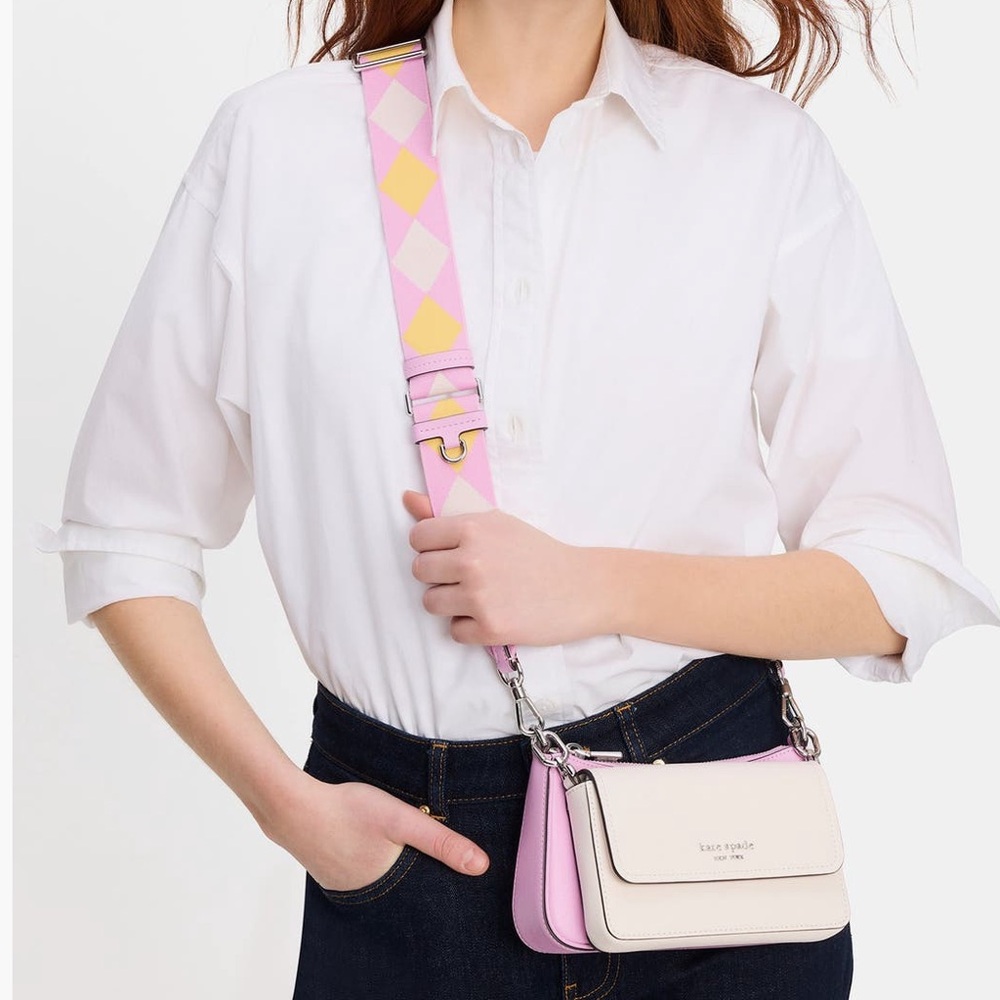 NWT Kate Spade Double Up Colorblock Saffiano Leather Crossbody Bag ♠️